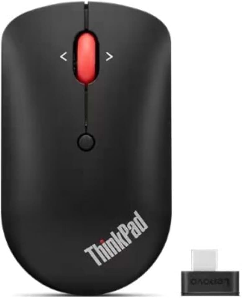 Lenovo Maus Wireless Kompakte Funkmaus mit USB-C-Empfänger 4Y51D20848 Schwarz