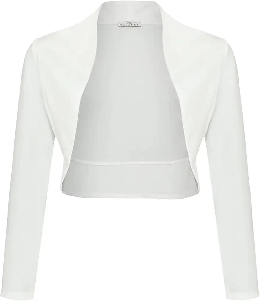 Damen Langarm Bolero Festlich Schulterjacke Kurzbolero Elegant (700)