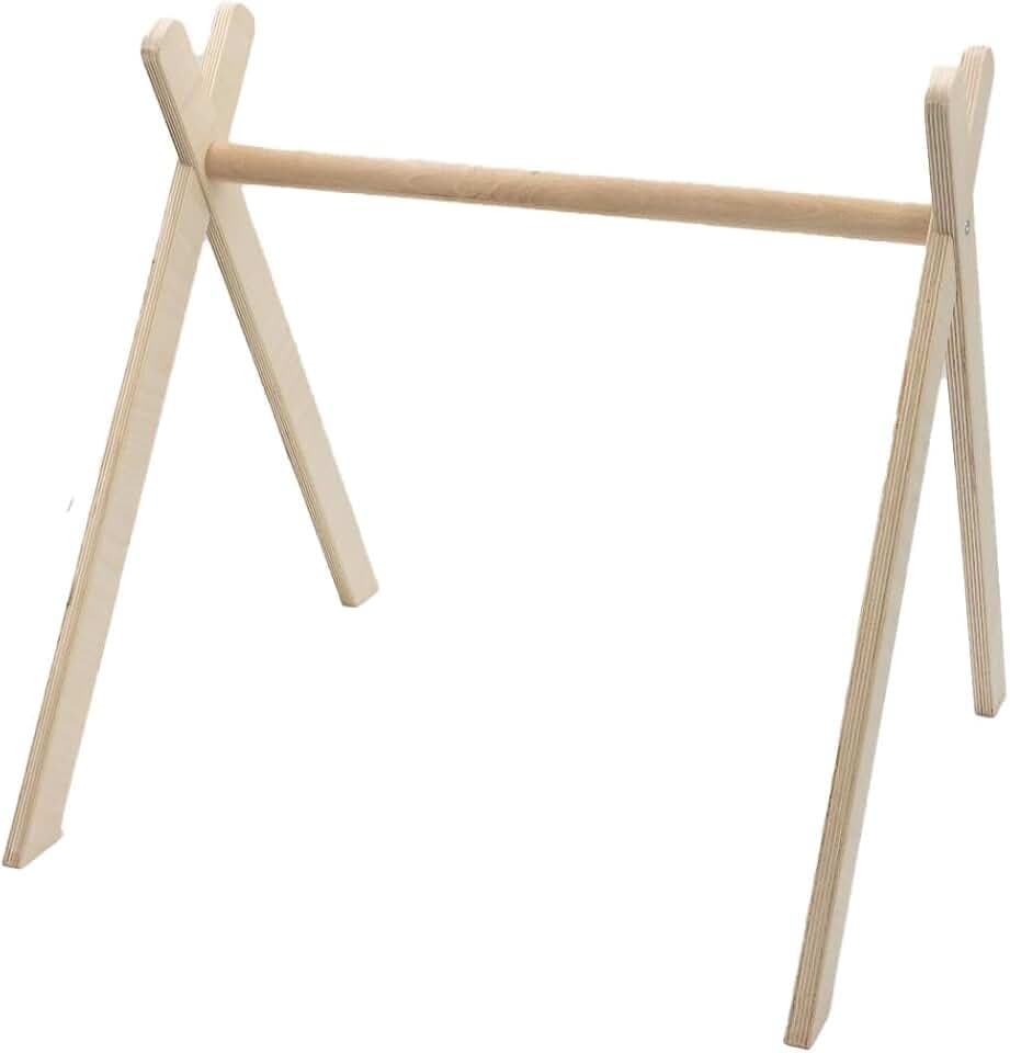 BASIC Spielbogen – Holz Baby Spielbogen ab Geburt, Schichtholz, stabile Konstruktion, Montessori Baby Gym, fördert Motorik & Sinne - ab 0 Monaten (ohne Anhänger)