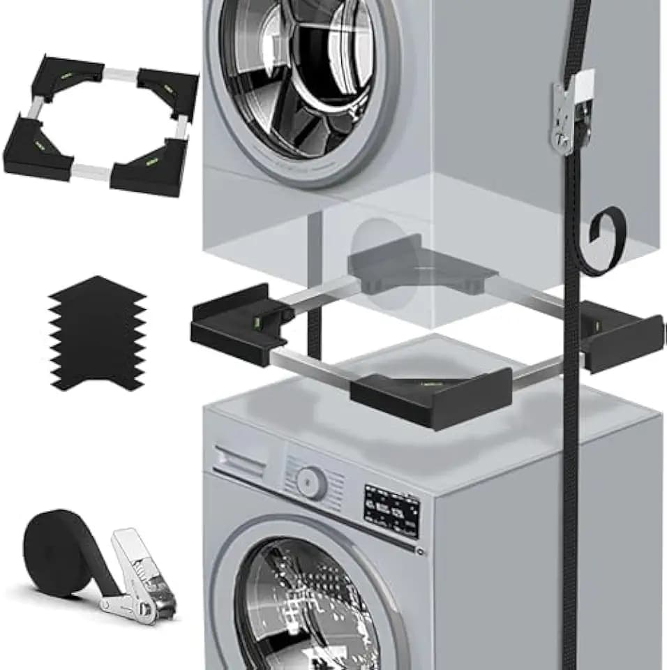 Universal-Stapelbausatz für Waschmaschine und Wäschetrockner (Schwarz)