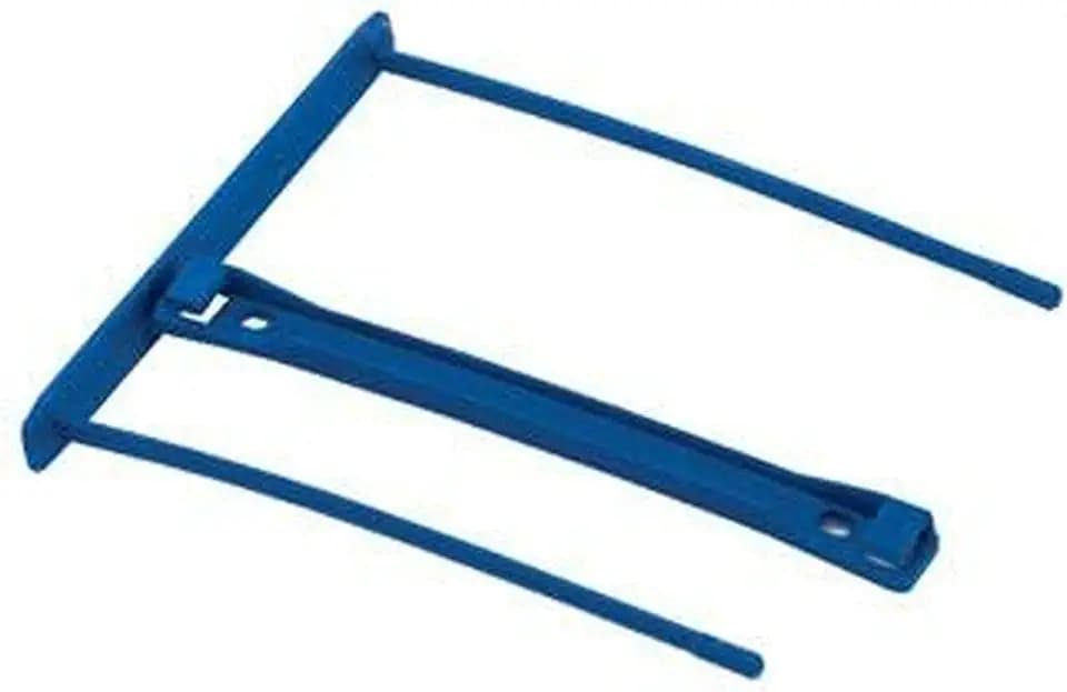 Bankers Box Abheftbügel ProClip, Archivclip mit 100 mm Armlänge und Deckleiste, inklusive Umfüller, aus 100% recyceltem Plastik, Farbe: blau, Packung mit 50 Stück