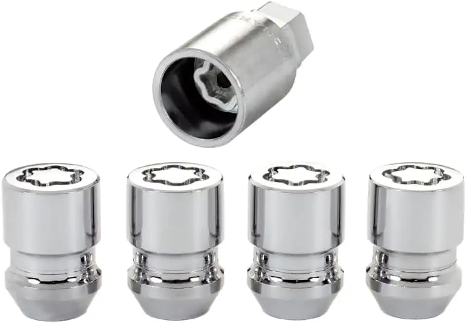 McGard 24154 Chrome Cone Seat Wheel Locks (M12 x 1.25 Thread Size) - 4 Locks / 1 Key