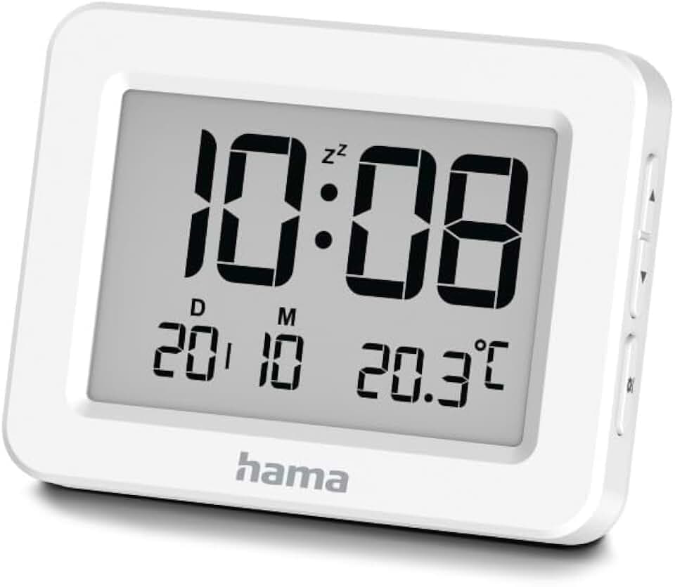 Hama Digitaler Wecker Kos, LCD, Weiß