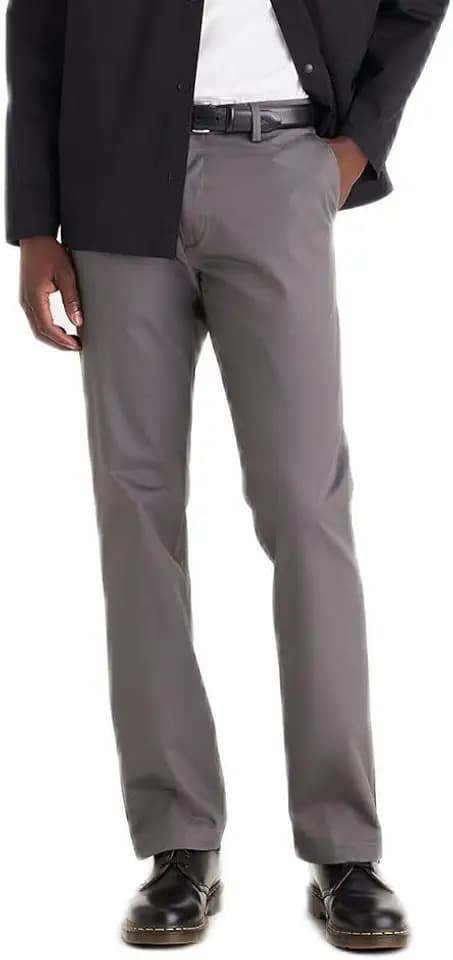 Dockers Mens Straight Fit Signature Lux Cotton Stretch Khaki Pant