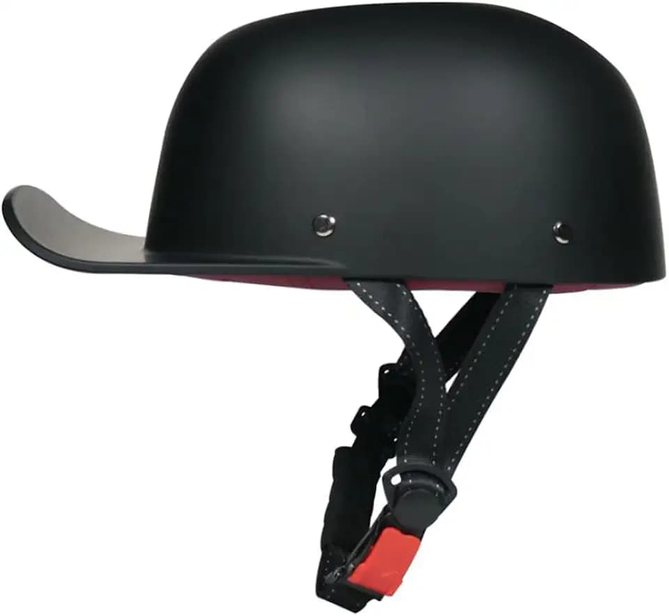 Vintage Open Face Motorcycle Helmet Baseball Cap Half Helmets Retro Men Women for Chopper Cruiser Street Scooter Moped Cap Jet - DOT Certified