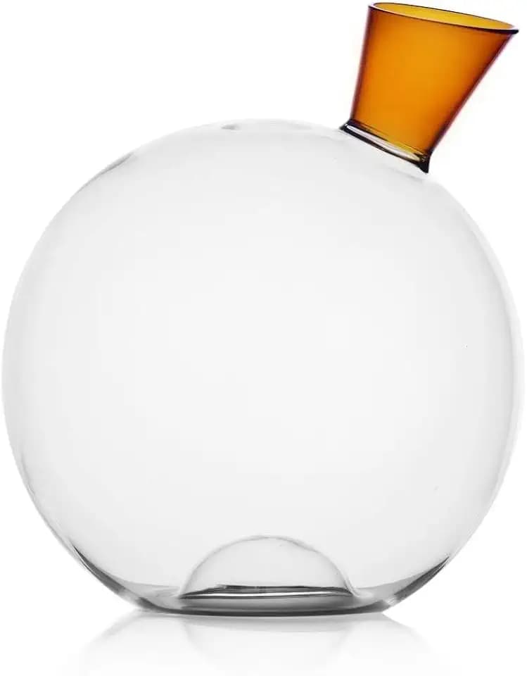 Ichendorf Milano Dekanter transparent und bernsteinfarben | Kollektion Travasi | 190 cl | Borosilikatglas | handgefertigt