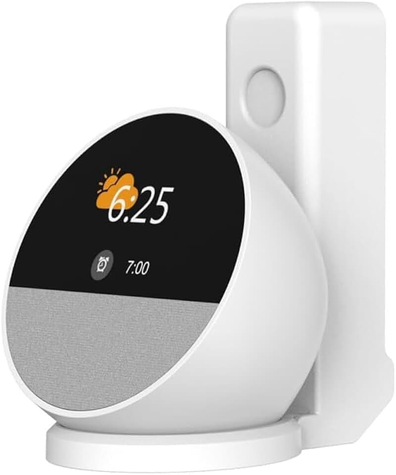 Wandhalterung für Echo Pop, intelligenter Lautsprecher, Ständerhalter für Echᴏ Pop, Keine Schrauben und Bohrer erforderlich, Kabel, versteckte Aufbewahrung, kompatibel mit Google Nest, Weiß