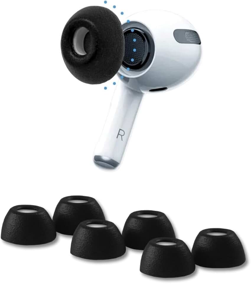 Comply 3.0 Premium Schaumstoff-Ohrstöpsel, kompatibel mit Apple AirPods Pro Gen 1 & 2, Grosse GRÖSSE, Neue Limited Edition, Phantom Black, 3 Paar, Superior Noise Isolation, Made in The USA