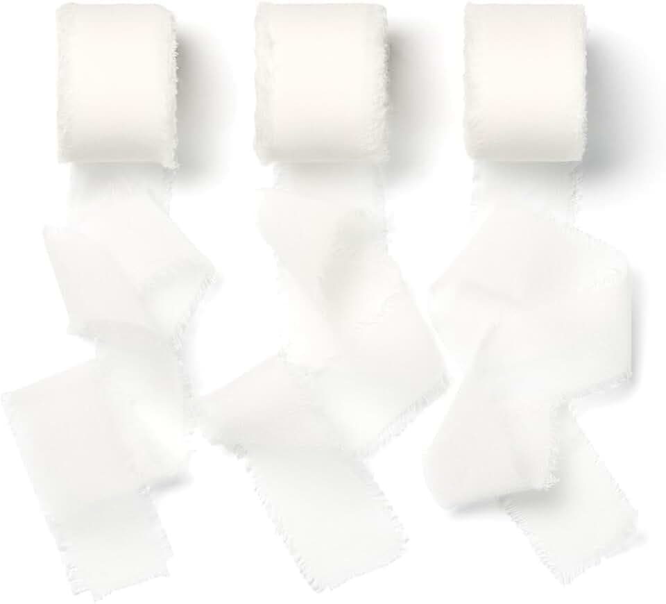 AOKSUNOVA Schleifenband Geschenkband Hochzeit Chiffonband Weiß