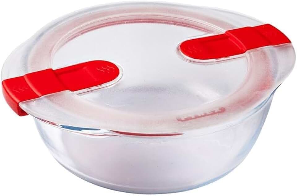 Pyrex FC361 Koch- und Aufwärmschale mit Deckel aus Kunststoff und Glas