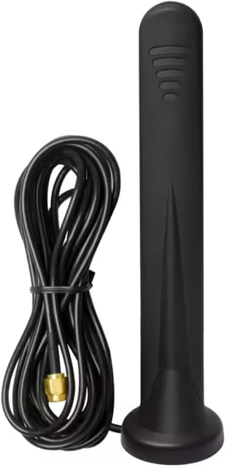 5G WLAN Antenne mit SMA Stecker | Omnidirektionale 15dBi Außenantenne für LTE Band mit Magnetfuß | Signalverstärker Antenne für PCI-E WLAN WiFi Netzwerkkarte, IP Sicherheitskamera, Router