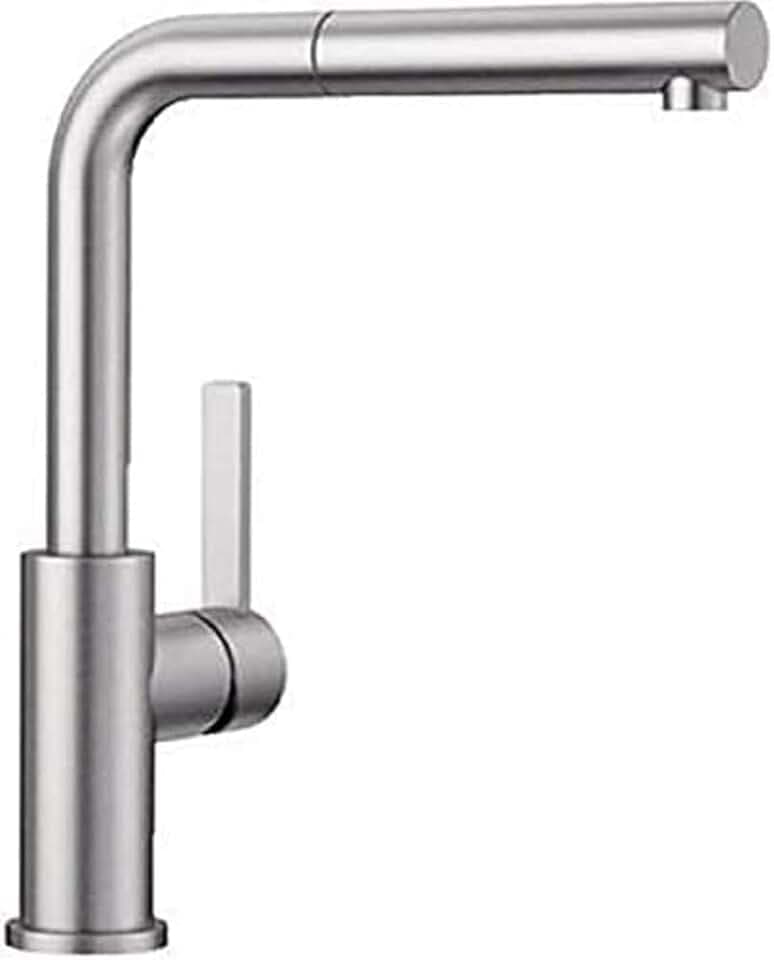 BLANCO LANORA-S | Küchenarmatur | Mit herausziehbarem Schlauch | Hochdruck | [9,7x26,1x29,6 cm] | Wasserqualität & wassersparend | Rückflussverhinderer | Keramik Kartusche