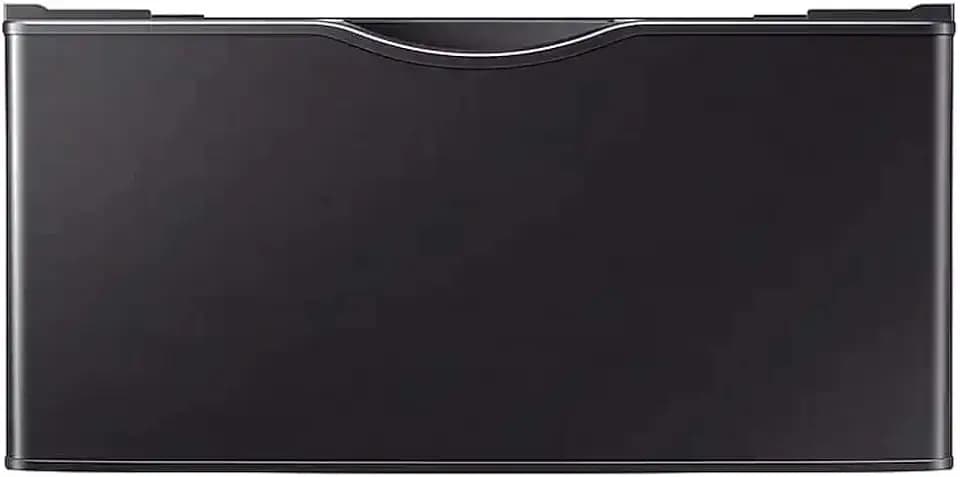 SAMSUNG 27-Inch Washer Dryer Pedestal Stand w/ Pull Out Laundry Storage Drawer, Stainless Steel, WE402NV/A3, Brushed Black
