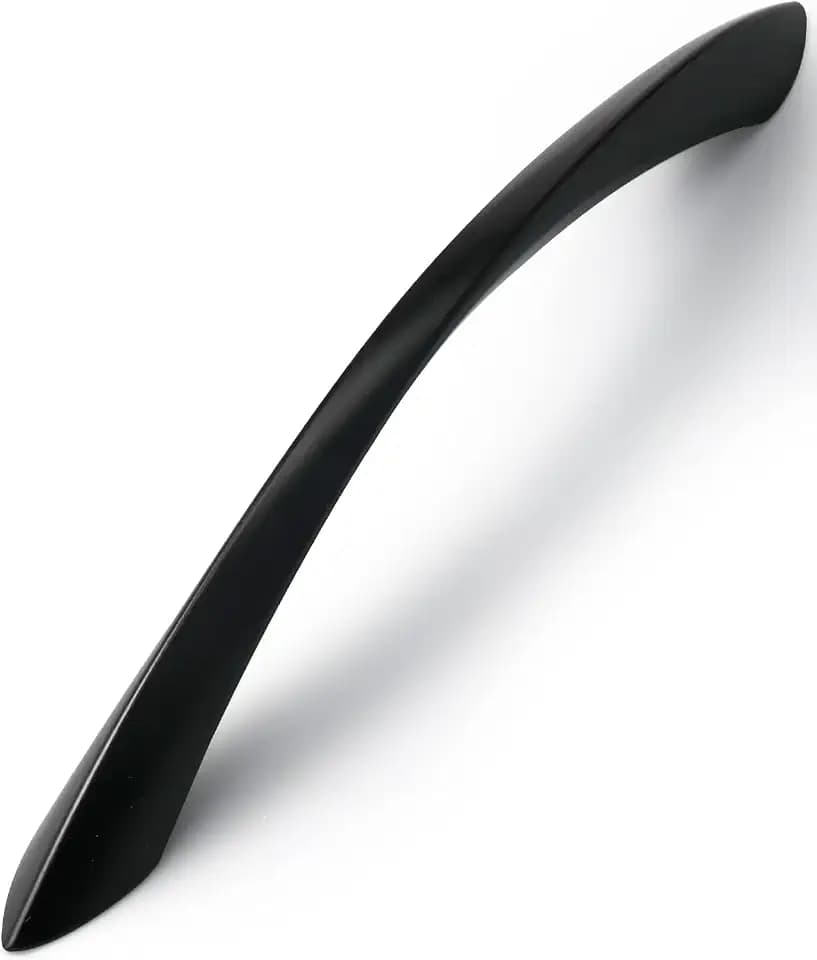 Black Cabinet Pulls 6.3 Inch Arch Twisted Matte Black Handles Drawer Kitchen Cupboard Bathroom Dresser Cabinet Hardware Zinc Alloy 5 Pack