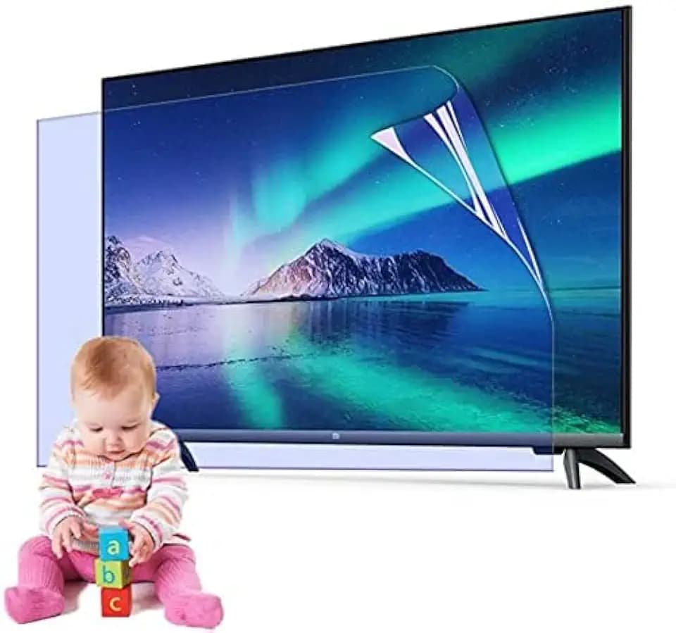60 inch Anti Glare TV Screen Film with Blue Light Filter, Glare Reducer for TV, Indoor Outdoor Glare Shield Anti Glare Film for 60 TV (60" 1327 * 749)
