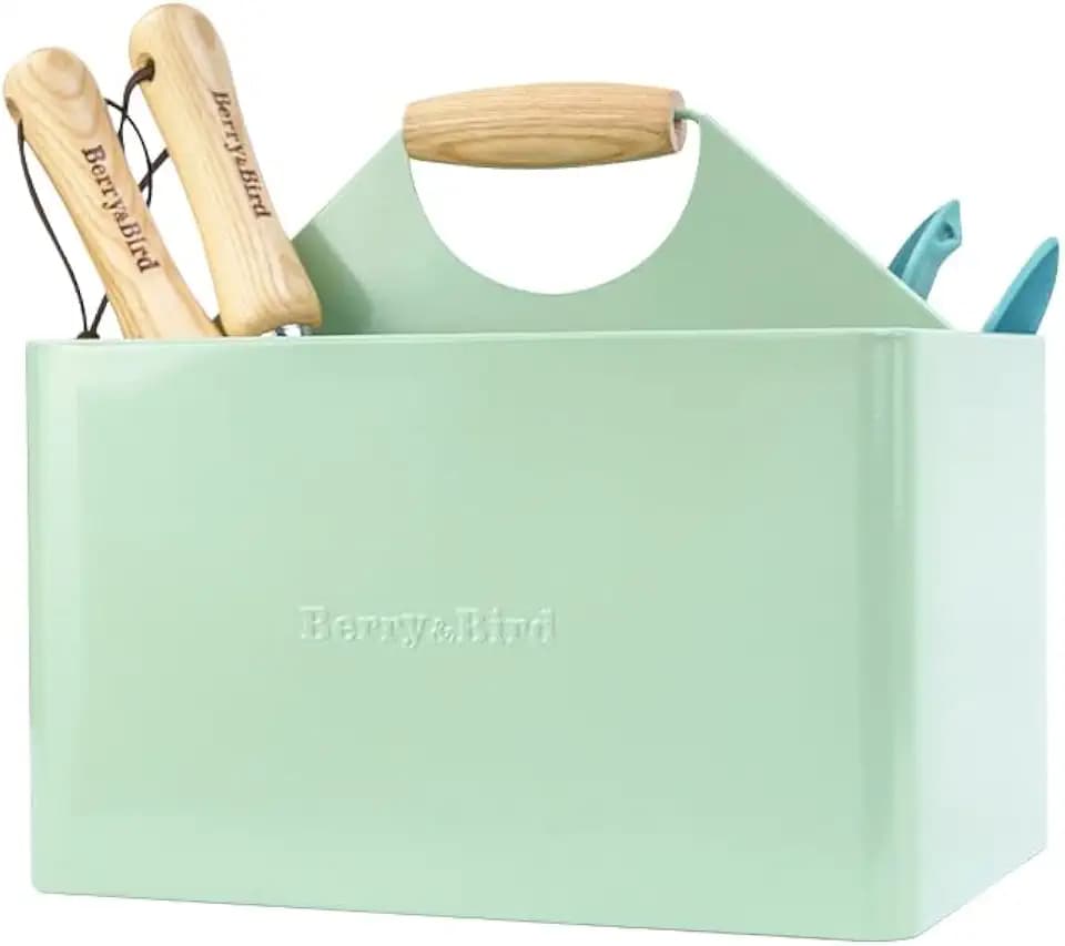 Garden Tool Organizer, Metal Garden Caddy with 4 Compartments
