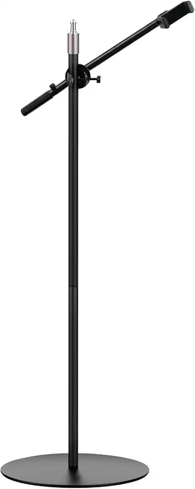 Webcam Stand, 31"-65" Heavy Duty Light Stand Web Cam Stands for Logitech Webcam, Flat Floor Stand for Cameras, Right Light, GoPro, DSLR, Projector, Phone Holder, Vlog, Live Streaming
