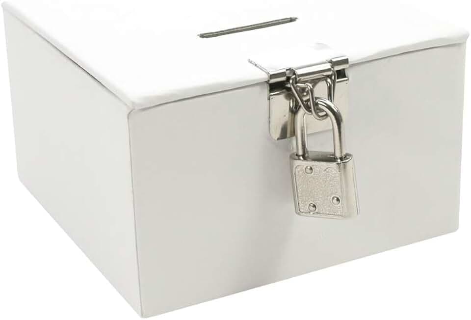 My Mandarine GB022O Schatzkiste Tresorbox 10,5x10,5x6cm Weiß