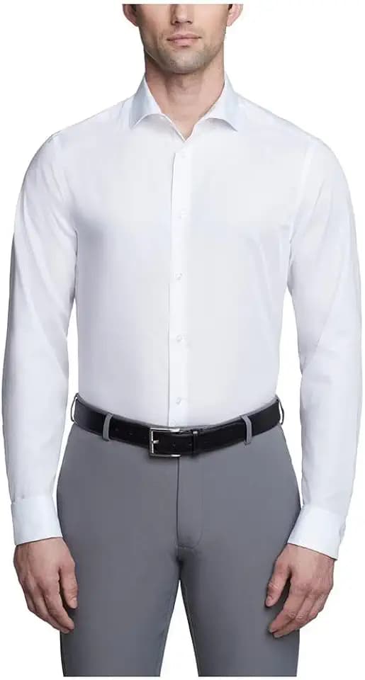 Calvin Klein Men's Slim Fit Non Iron Solid French Cuff Dress Shirt - Amazon Exclusive