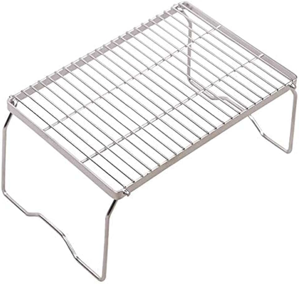 REDCAMP Klappbarer Camping Grill, Outdoor Grillrost zum Aufstellen Rost Strandgrill, Leicht Tragbar Edelstahl Camfire Grillgitter für Picknick Wandern Camping Outdoor BBQ Hinterhöfe Überleben, 44x32cm