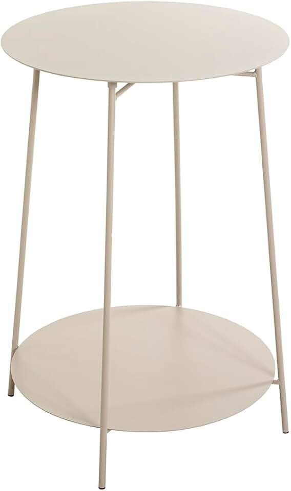 HAKU Beistelltisch rund Kaschmirgrau Metall runder Sofatisch klein - Maße: H 60 x Ø 45 cm Style: Modern