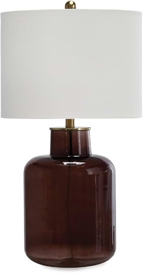 Signature Design by Ashley Mette 28" Glass Table Lamp, Dark Brown & Gold