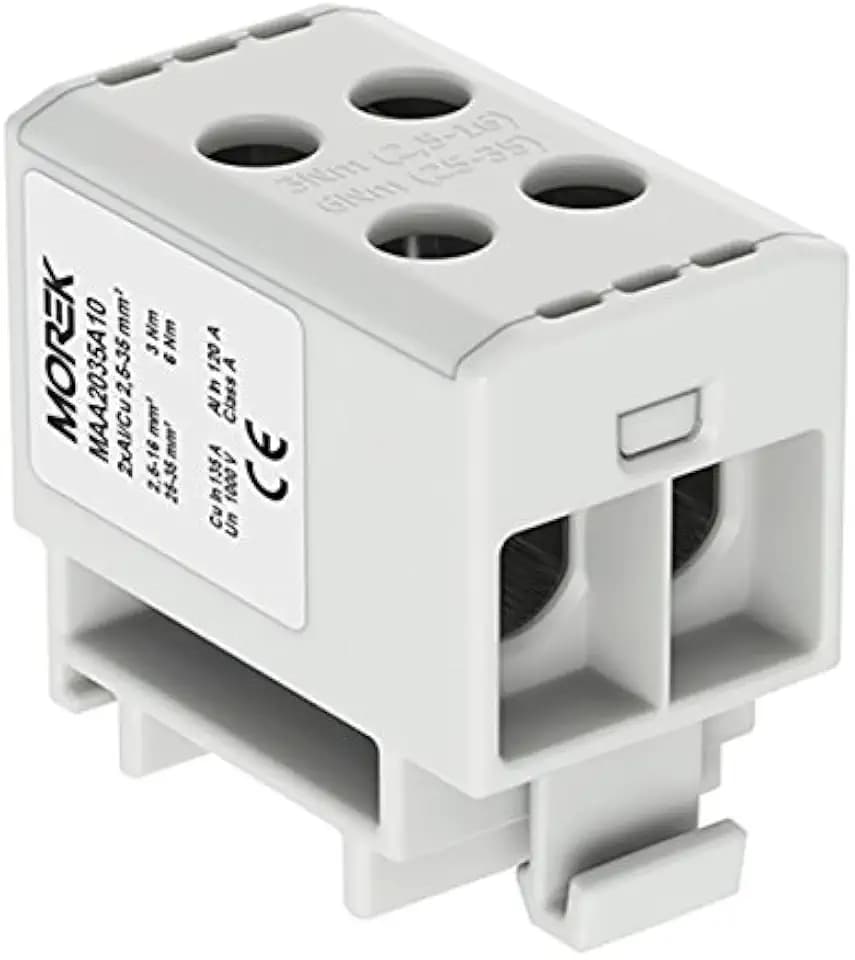 Verteilerblock f. Al/Cu geeignet 4x2,5-35mm2 grau 1pol. 1000V AC/DC Klemme isoliert OTL 35-2 MAA2035A10 Morek 4030