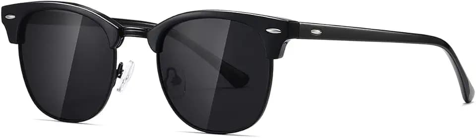 kimorn Polarisierte Sonnenbrille Unisex Retro Halb-Randlos Rahmen Klassisch Eyewear AE0550