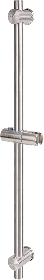 NearMoon Slide Bar with Height/Angle Adjustable Handheld Shower Holder, Bathroom SUS 304 Stainless Steel Head Holder for Bath (Screw Mounted, Brushed Nickel)