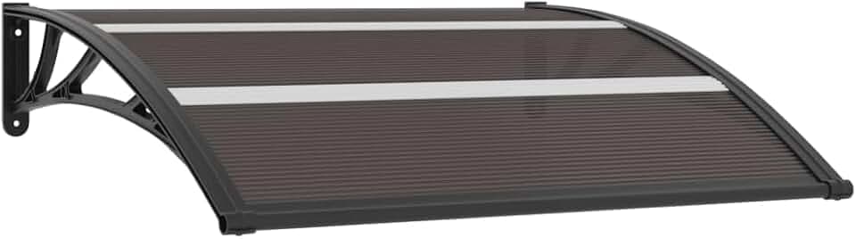 'vidaXL Door Canopy Black, Durable Polycarbonate and ABS Construction, Suitable for Doors and Windows, Residential and Commercial Use, 47.2" x 31.5"