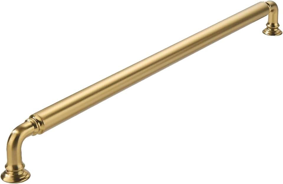 1 Pack 18 Inch Hole Center Appliance Pulls Brushed Brass Cabinet pulls Heavy-Duty Solid Cabinet Handle Hardware Suitable for cabinets Dressers Kitchens and Bathroom cabinets.