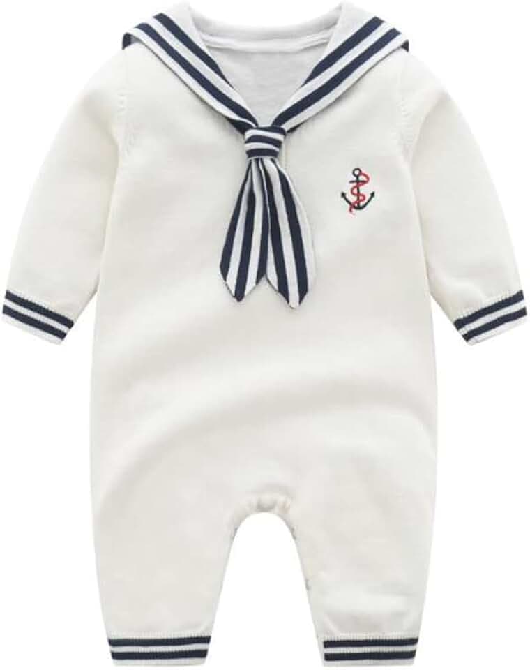 Mud Kingdom Boutique Baby Jungen Nautischer Pullover Strampler Streifen