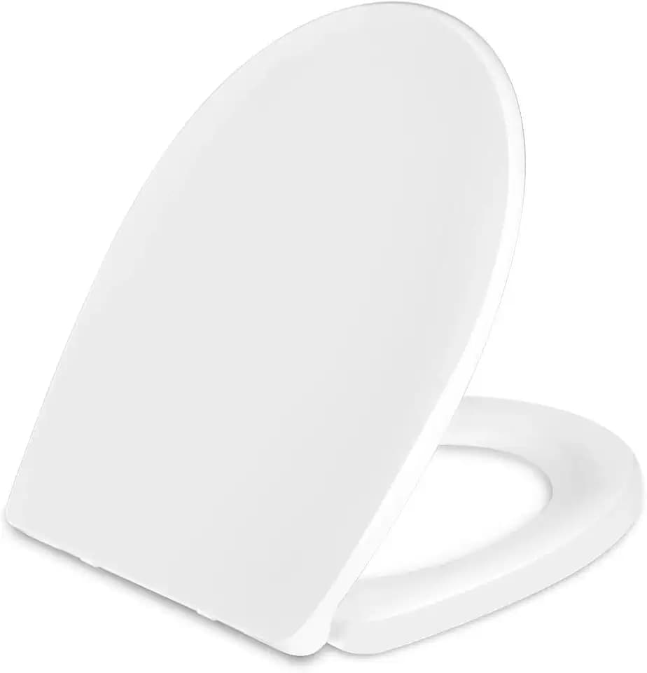 WC Sitz, O-förmiger rutschfester Toilettensitz, weißer Toilettendeckel mit sanfter Absenkfunktion, Toilettenabdeckung mit einfacher Montage und Demontage