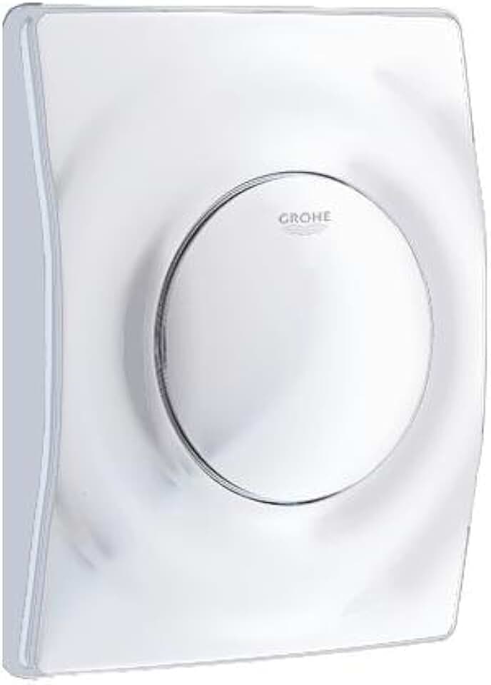 GROHE Surf, WC Abdeckplatte (wassersparende Betätigungsplatte mit 2-Mengen-Betätigung, Drückerplatte für die senkrechte Montage, 11cm breit, 15cm hoch), alpinweiß, 37018SH0