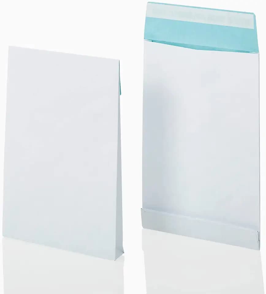 Faltentaschen C4 (125 Stück) 324x229x40 mm - Umschläge 130g/m² - Weiß