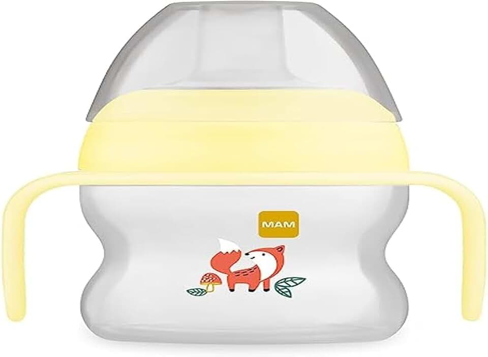 MAM Trinkbecher mit weichem Schnabel, auslaufsicher, 6 + Monate, 150 ml, zufällige Farbauswahl