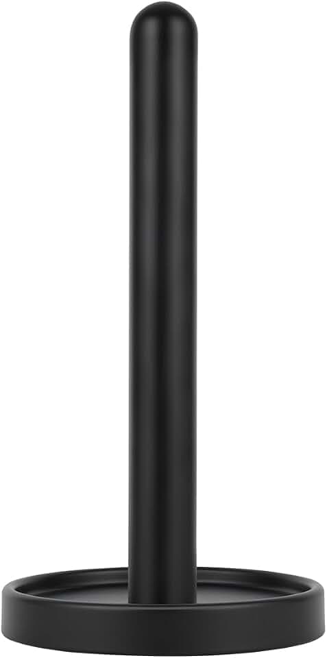 Ivilon Countertop Paper Towel Holder - Steady and Easy Tear - Fits All Paper Towel Rolls - Black