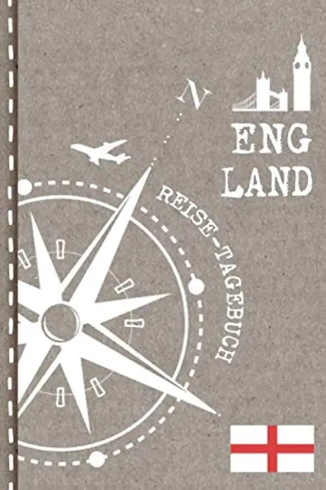 England Reisetagebuch: Reise Tagebuch zum Selberschreiben, ca. A5 - Journal Dotted Punkteraster, Bucket List für Urlaub, Ferien Trip, Auslandsjahr, Au Pair, Auswanderer - Notizbuch Dot Grid punktiert