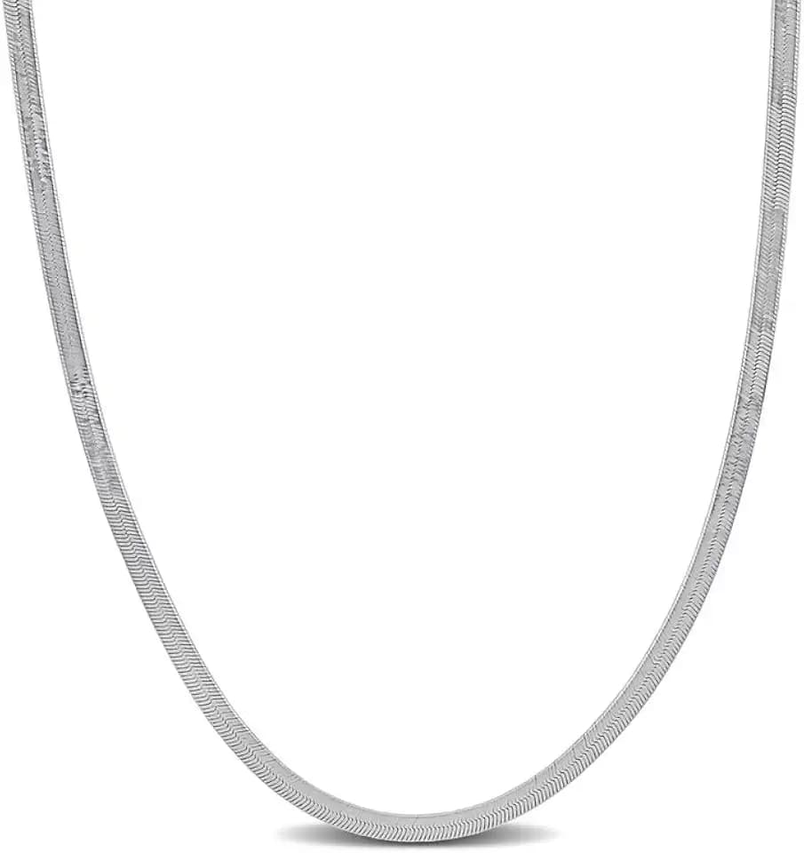 Italian 925 Sterling Silver Herringbone Chain Necklace - for Men & Women - Available in Silver, Yellow Gold Plated Sterling Silver - in Various Widths - Versatile Lengths: 16in, 18in, 20in, 22in, 24in