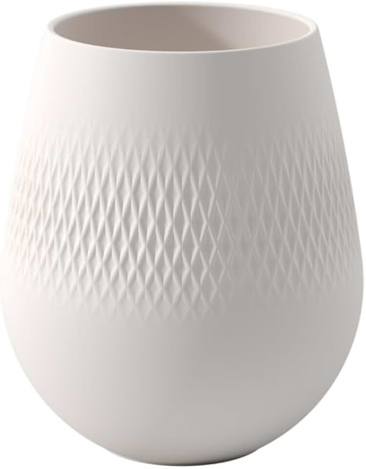 Villeroy und Boch Collier Blanc Vase Carré No. 2, 12,5 x 12,5 x 14 cm, Premium Porzellan, Weiß, Klein
