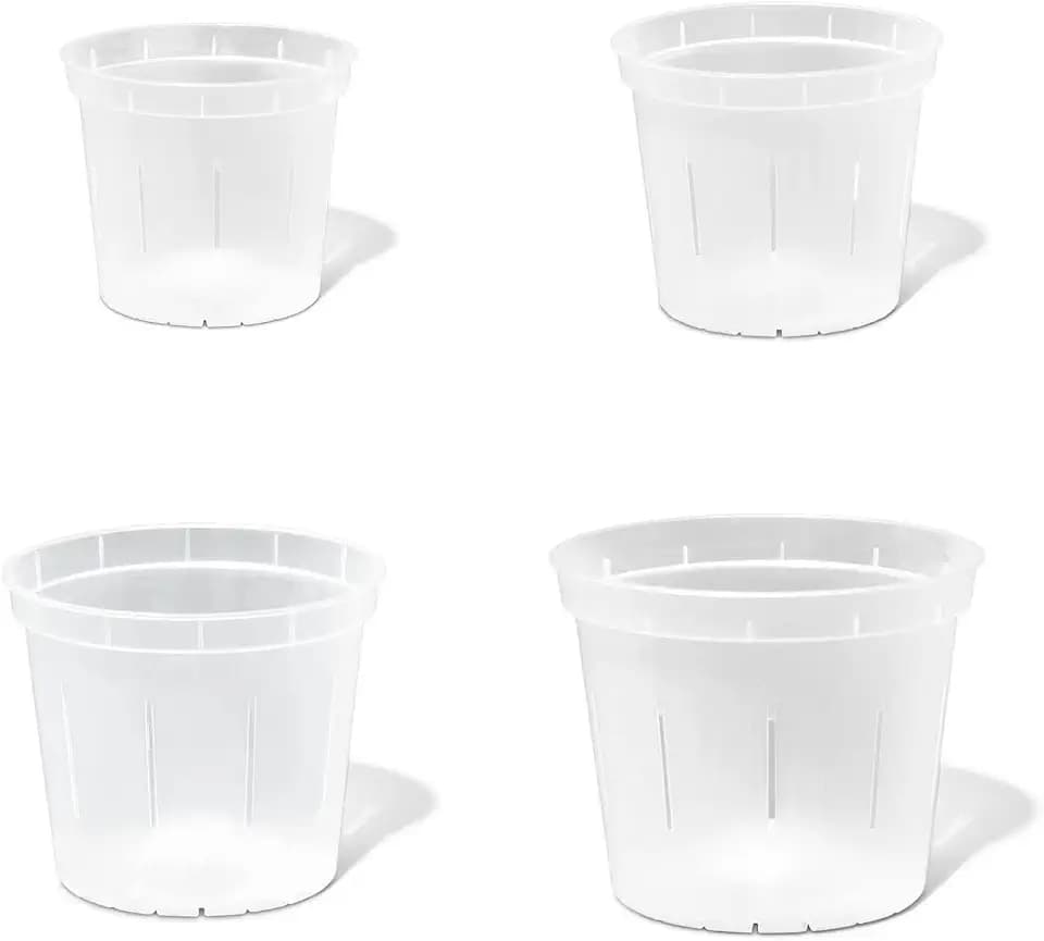 rePotme Orchid Pot Growers Assortment (8 Slotted Clear Orchid Pots - 2 Each of 3, 4, 5, 6 Inch) - Premium Orchid Planters, Orchid Pots with Holes for Repotting