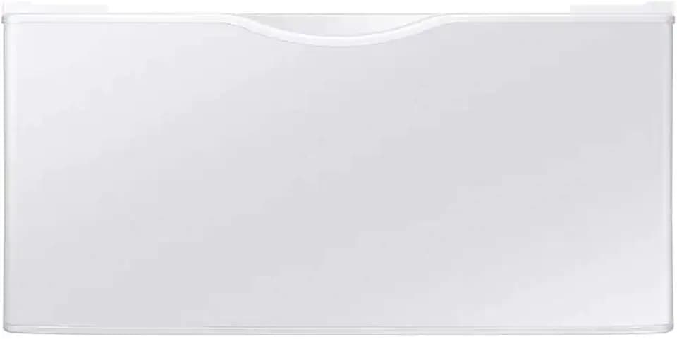 SAMSUNG 27-Inch Washer Dryer Pedestal Stand w/ Pull Out Laundry Storage Drawer, Stainless Steel, WE402NW/A3, White