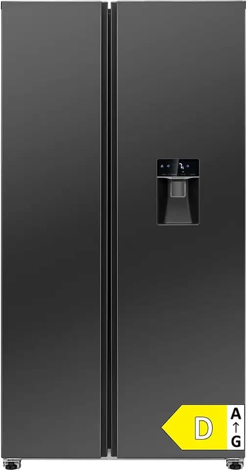 Bomann® Side by Side Kühlschrank | Wasserspender mit Tank | Energieklasse D | 177cm | NoFrost | 5 Jahre Kompressor-Garantie | Kühlschrank mit Gefrierfach | MultiAirflow-System | SBS 7367 dark inox