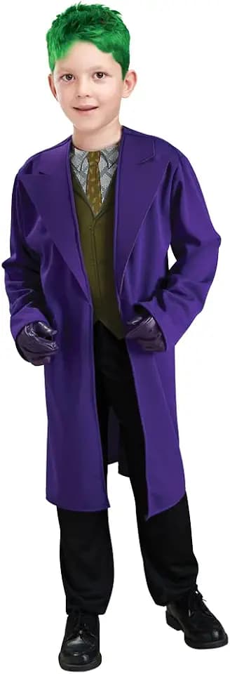 Rubies DC Comics Offizielles Einsteiger-Kostüm The Joker Dark Knight (Kinder) – Größe 6-8 Jahre, Violett, Grün