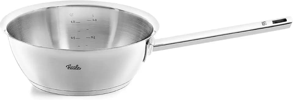 Fissler Original-Profi Collection/Edelstahl-Sauteuse (1,9 L, Ø 20 cm) mit Schüttrand und Innenskalierung - Induktion, 084-148-20-100/0, Silber