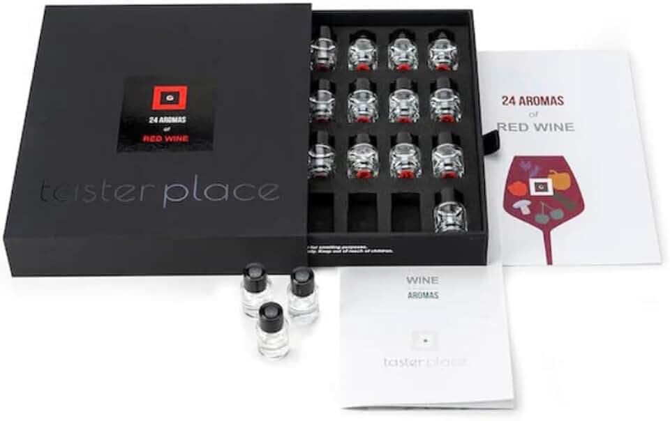 TASTERPLACE 24 Rotwein aromen, Aroma Set, Englisch, für Sommeliers, Tasting Tool