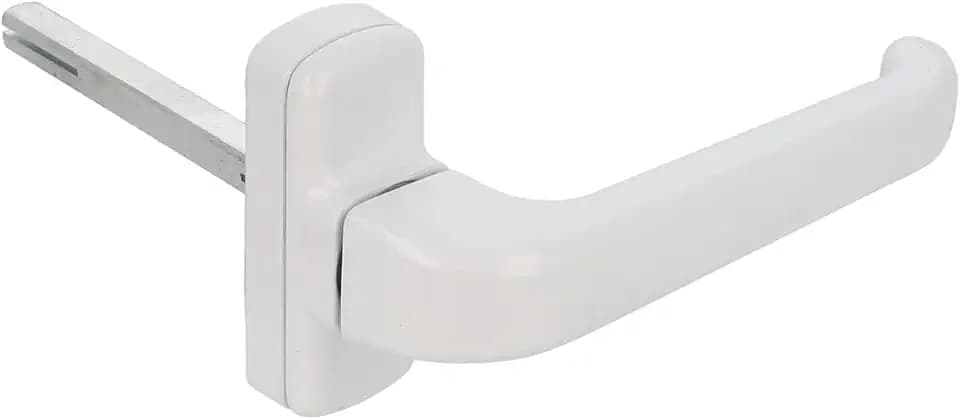 Amig - Rosettengarnitur Türgriff - Epsilon Türdrücker Set für Innentüren - 132 x 70 mm Rosette mit 46 mm Schraubabstand und 8 mm Vierkant - Aluminium Weiß - Mod. Epsilon