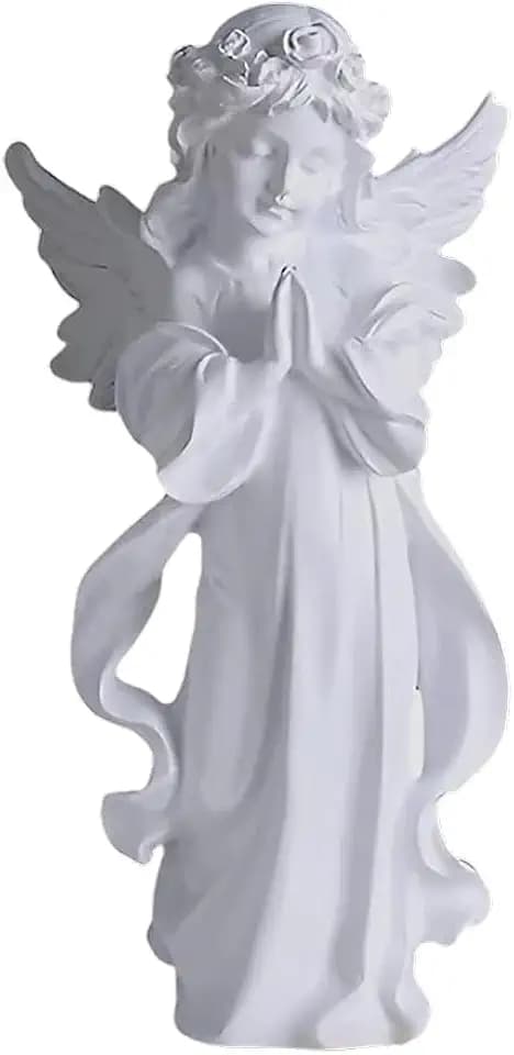 Engel Figuren Dekorationen,Engel statuen,weiße Harz Figur,für Friedhof deko und Haus,Gartendekoration,Grab deko,Hochzeiten,Weihnachten und mehr (Medium)