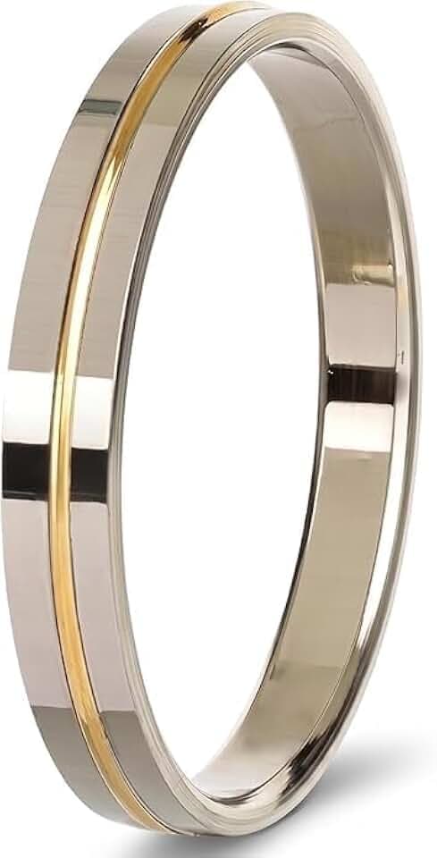 Stainless Steel & Brass Punjabi Kada Bracelet for Men | Sikh Kara Bangle (10mm Thickness 50g Weight) | Heavy Duty Steel Kada for Daily Wear | Religious Sikh Jewelry Gift