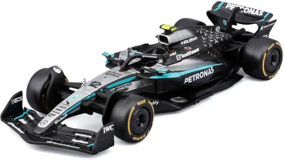 Bburago – F1 Mercedes-AMG W16 2025#12 Antonelli, Diecast-Auto im Maßstab 1:43 mit authentischen Details, F1-Replik Mercedes, Silber/Schwarze Lackierung, offizielle Lizenz, empfohlenes Alter 3+ Jahre
